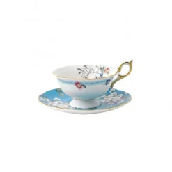 Wedgwood Taza de té pequeña y platillo Wonderlust, blossom AzulBlanco New