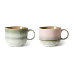 HKliving Tazas De Té<Taza de té 70's 42,5 cl 2 piezas, Nova Multi