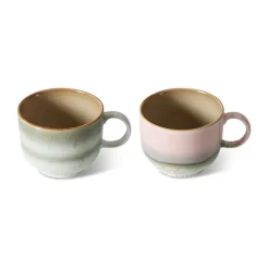HKliving Tazas De Té<Taza de té 70's 42,5 cl 2 piezas, Nova Multi