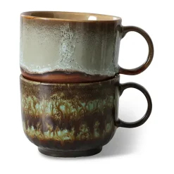 HKliving Tazas De Té|Tazas De Café<Taza de té 70's 42,5 cl 2 piezas, Odyssey Multi
