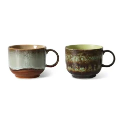 HKliving Tazas De Té|Tazas De Café<Taza de té 70's 42,5 cl 2 piezas, Odyssey Multi
