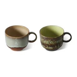 HKliving Tazas De Té|Tazas De Café<Taza de té 70's 42,5 cl 2 piezas, Odyssey Multi