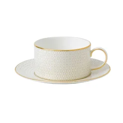 Wedgwood Tazas De Té<Taza de té y platillo Arris, Blanco