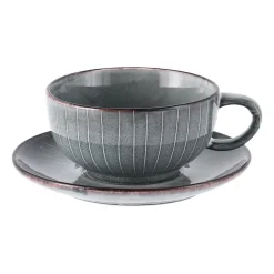 Broste Copenhagen Taza de té y plato Nordic Sea, 5,8 cm Azul New
