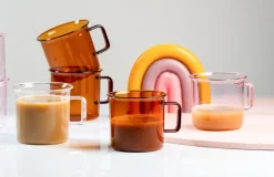Muurla Taza de vidrio 35 cl, Amber Naranja Hot