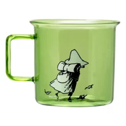Muurla Taza de vidrio Snufkin 35 cl, Verde Discount