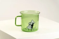 Muurla Taza de vidrio Snufkin 35 cl, Verde Discount