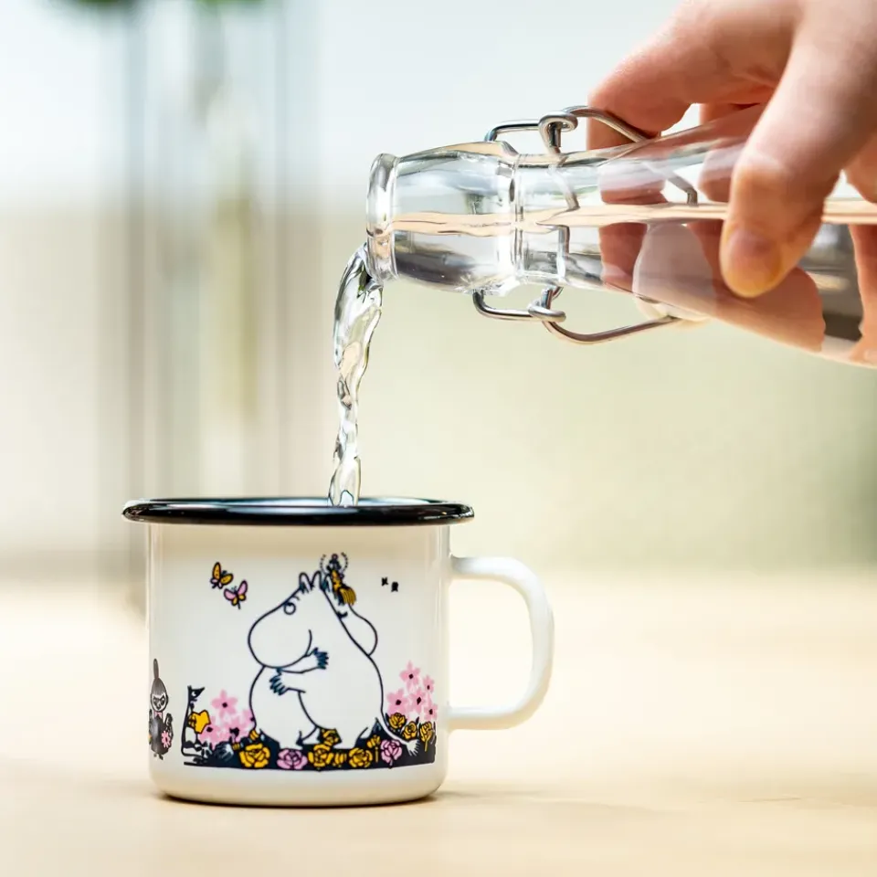 Muurla Tazas De Los Mumin<Taza esmaltada Mumin abrazo 25 cl, Blanco