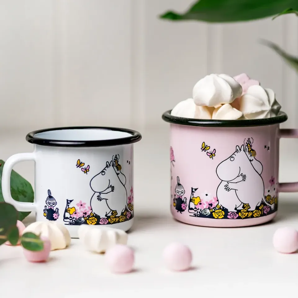 Muurla Tazas De Los Mumin<Taza esmaltada Mumin abrazo 25 cl, Blanco