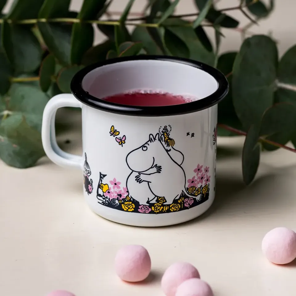 Muurla Tazas De Los Mumin<Taza esmaltada Mumin abrazo 25 cl, Blanco