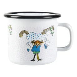 Muurla Taza esmaltada Pippi and the horse 2,5 dl, White RosaBlanco Best