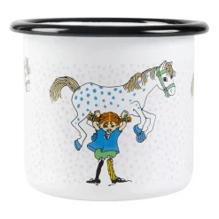 Muurla Taza esmaltada Pippi and the horse 2,5 dl, White RosaBlanco Best