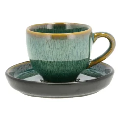 Bitz Tazas De Ponche Navideño|Tazas De Espresso<Taza espresso y platillo 7 cl, Verde-negro Multi