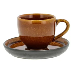Bitz Taza espresso y platillo 7 cl, Amber-negro Multi Hot