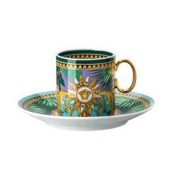 Versace Taza espresso y platillo Jungle Animalier, Multi Hot