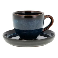 Bitz Taza espresso y platillo 7 cl, Azul oscuro-negro Multi Discount