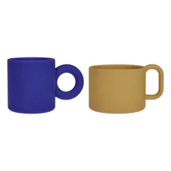 OYOY Tazas Infantiles<Taza infantil Nomu 2 piezas, OpticBlue-LightRubber AzulGris