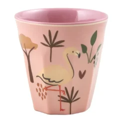RICE Taza infantil melamina, Animal de la jungla azul Rosa New