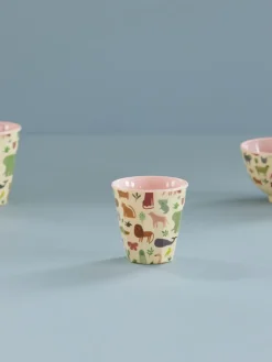 RICE Tazas Infantiles|Tazas De Plástico<Taza infantil melamina, Estampado Jungla Dulce- Suave Rosa