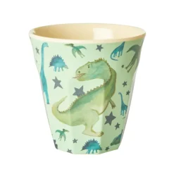RICE Tazas Infantiles|Tazas De Plástico<Taza melamina mediana, Dinosaurs VerdeAzul