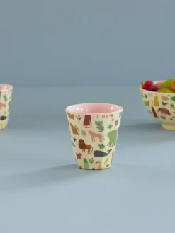 RICE Tazas Infantiles|Tazas De Plástico<Taza melamina mediana, Estampado Jungla Dulce - Suave Rosa
