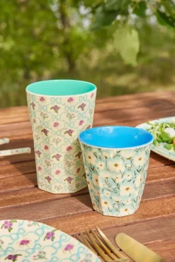 RICE Tazas De Plástico<Taza melamina mediana, Summer bloom Azul
