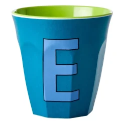 RICE Tazas Infantiles|Tazas De Plástico<Taza melamina mediana letra E 30 cl, Emerald green AzulVerde