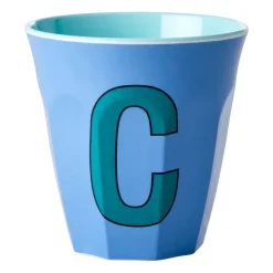 RICE Tazas Infantiles|Tazas De Plástico<Taza melamina mediana letra C 30 cl, New dusty blue AzulVerde