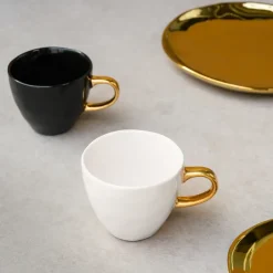 URBAN NATURE CULTURE Tazas De Ponche Navideño|Tazas De Espresso<Taza mini Good Morning Coffee 17,5 cl, White Color doradoBlanco