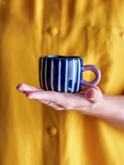 Bloomingville Tazas De Café<Taza Nini 11,5 cl, - a rayas Azul