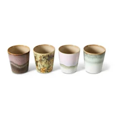 HKliving Tazas De Café<Taza 70's 4-pack, Serendipity Multi