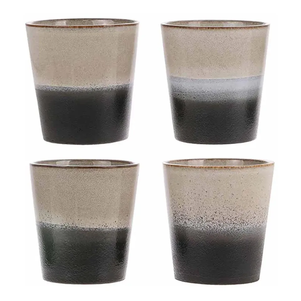 HKliving Tazas De Café<Taza 70's, Rock AzulBlanco