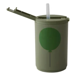 Design Letters Taza térmica con pajita 33 cl, Forest Green Verde Outlet