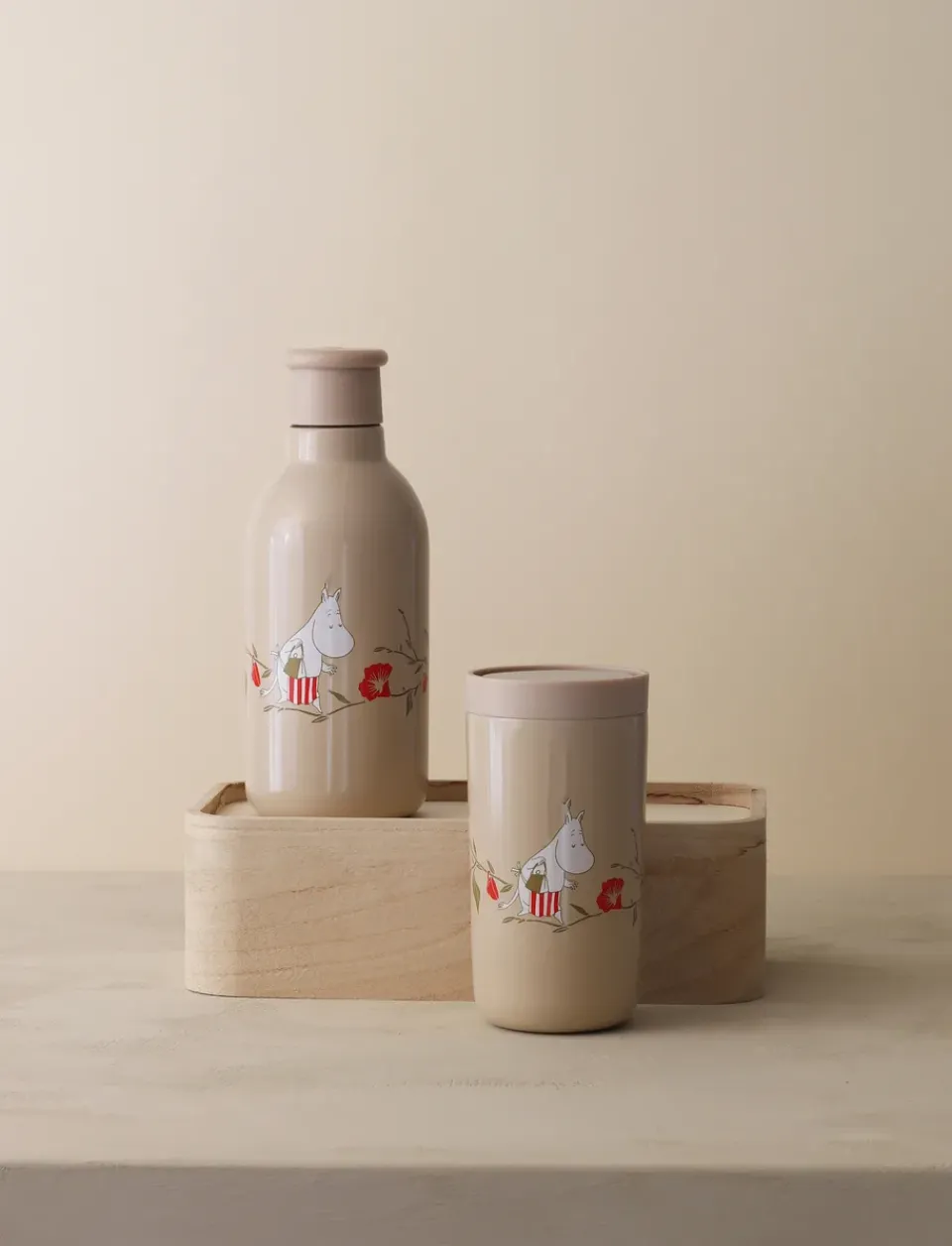 Stelton Taza térmica To Go Click Mumin 0,2 l, Moominmamma’s Tea party Beige Hot