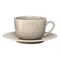 Scandi Living Taza y platillo Freckle 26 cl, Beige Sale