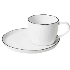 Broste Copenhagen Tazas De Café<Taza y plato Salt, grande, 6,5 cm Blanco
