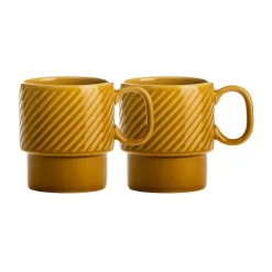 Sagaform Tazas de café Coffee & More, 2-pack, Amarillo New