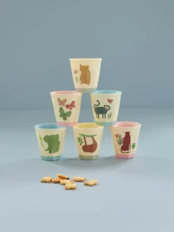 RICE Tazas Infantiles|Tazas De Plástico<Tazas pequeñas melamina, 6-pack, Jungla Dulce Multi