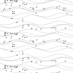 Arvidssons Textil Tela Flyttfåglar, negro NegroBlanco Hot