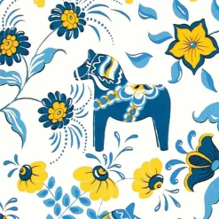 Arvidssons Textil Telas Por Metro<Tela Leksand, azul-amarillo AzulAmarilloBlanco