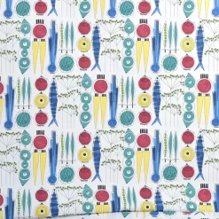 Almedahls Tela Picknick, blanco-multi AzulAmarilloRojo Outlet