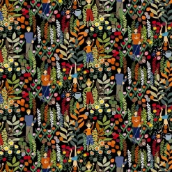 Arvidssons Textil Telas Por Metro<Tela Trädgård, negro- Multi