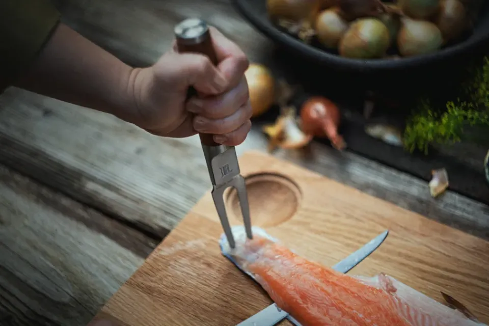 Fiskars Tenedor de pescado Norden, acero inoxidable-abedul Plateado Outlet