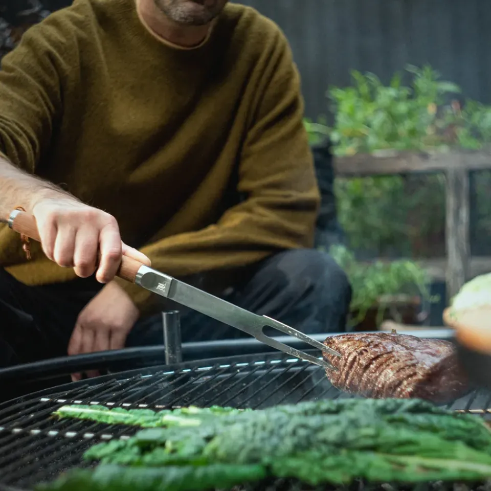 Fiskars Tenedor grill Norden, acero inoxidable-abedul Plateado Online