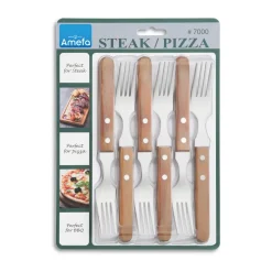 Amefa Tenedores de carne Pizza 6-pack, Roble Hot