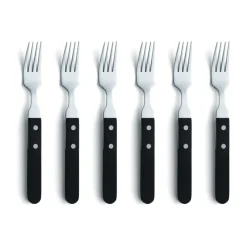 Amefa Cuchillos Para Carne<Tenedores de carne Pizza 6-pack, Negro Plateado
