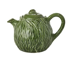 RICE Teteras<Tetera de cerámica 1,6 L, Embossed kale design Verde
