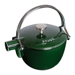 STAUB Tetera de hierro fundido redonda 1,15 L, albahaca Verde Clearance