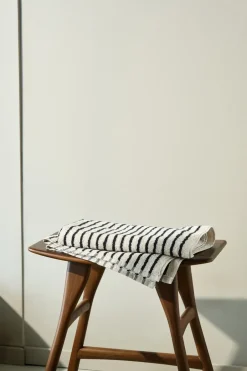 Scandi Living Toalla de baño Drift 70x140 cm, Blanco-negro BlancoNegro New