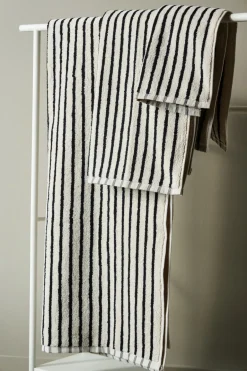 Scandi Living Toalla de baño Drift 70x140 cm, Blanco-negro BlancoNegro New